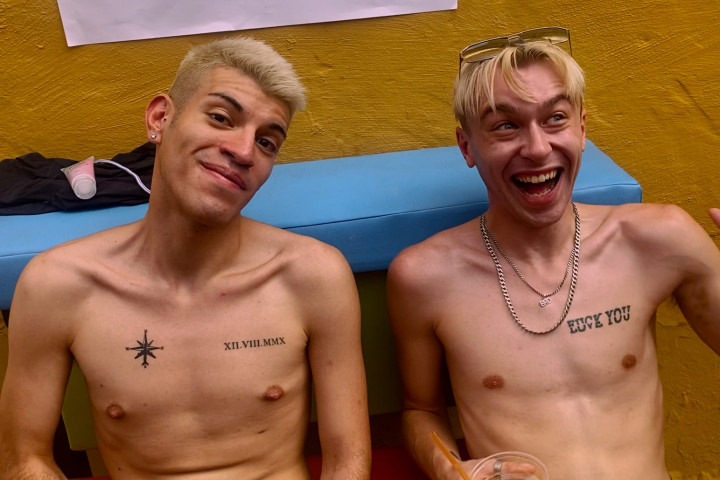 Twisted Twinks creampie @HYB Pool Party group fucked by entire complex @Fetish event