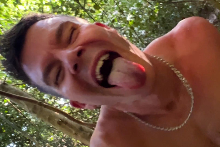 Homemade 📹 amateur POV 🎥 filming outdoors CUTE AJ taking anon LOADS